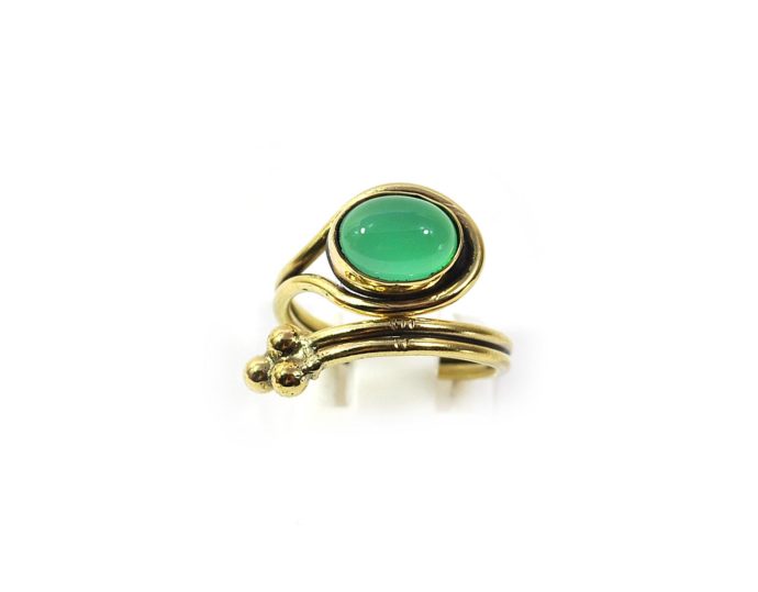 anillo agata verde