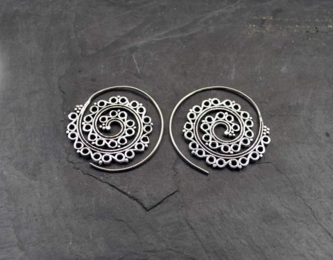 pendientes espiral plata